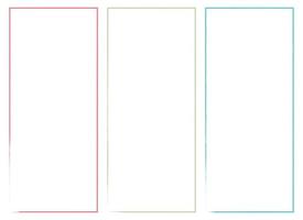 Colored grunge square brush. Rectangular frame. Vector set