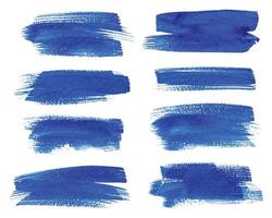 conjunto de azul Cepillo de pintura. tinta carrera cepillar. vector ilustración aislado en blanco