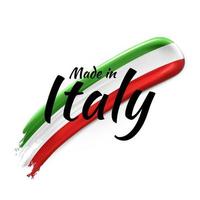 Italy flag made from paint strokes.Vector logo on white background , Made in Italy vector