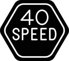 Vector Design 40 Speed Limit Icon Style