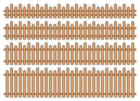 Colored outline fence in flat style vector illustration isolated on white