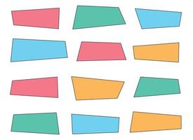 Geometric colored banners in flat style vector illustration isolated on white