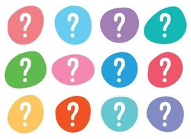 Color blob with question mark symbol set vector illustration