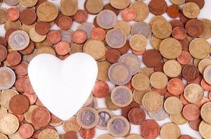 A heart on coins photo