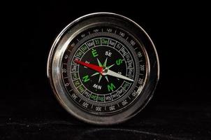 Compass on black background photo