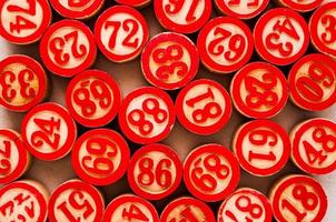 Red wooden numbers photo