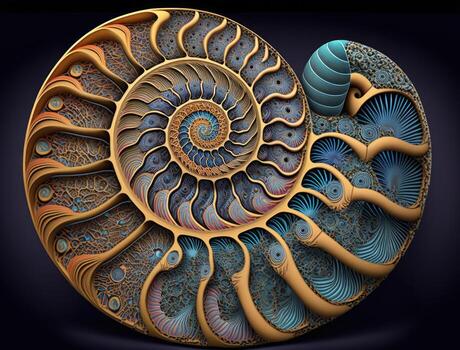 Ammonite fossil background created with technology photo