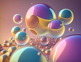 Colorful balls Dynamic liquid shapes background created with technology photo