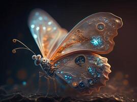 Abstract fantasy colorful butterfly background created with technology photo