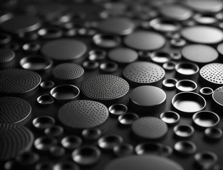 3D Futuristic circles background Abstract geometric grid pattern created with technology photo