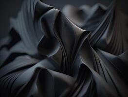 Lines and folds of fabric in dark metallic tones created with technology photo