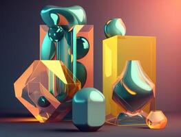 Abstract image featuring a combination of organic and geometric shapes dynamic and energetic background created with technology photo