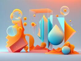 Abstract image featuring a combination of organic and geometric shapes dynamic and energetic background created with technology photo