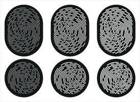 Fingerprint identification symbol icon set in flat style. Security authentication. Vector illustration isolated on white