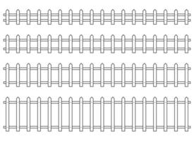 Outline fence in flat style vector illustration isolated on white