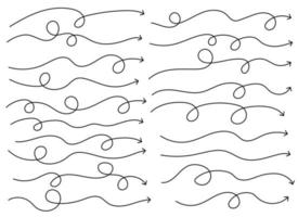 Hand drawn curved arrow shape. Arrow line. Arrow icon set vector
