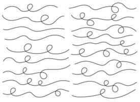 Hand drawn curved line shape. Curved line icon collection. Vector illustration isolated on white background