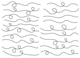 Hand drawn curved line shape. Curved line icon collection. Vector illustration isolated on white background