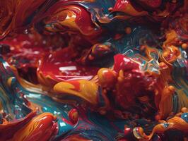 Bright fluid paint pattern Dynamic liquid shapes seamless background created with technology photo