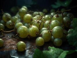 Beautiful organic background of freshly picked gooseberry created with technology photo