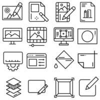 Image editing icon vector set. online editor illustration sign collection. program interface symbol or logo.