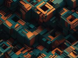 Dark abstract geometric grid pattern Seamless background created with technology photo