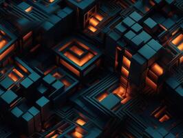 Dark abstract geometric grid pattern Seamless background created with technology photo