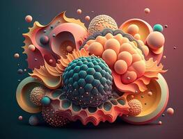 Abstract image featuring a combination of organic and geometric shapes dynamic and energetic background created with technology photo
