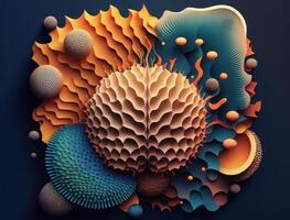 Abstract image featuring a combination of organic and geometric shapes dynamic and energetic background created with technology photo
