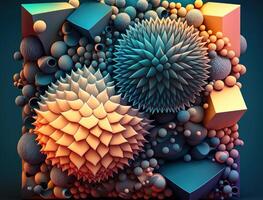 Abstract image featuring a combination of organic and geometric shapes dynamic and energetic background created with technology photo