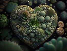 Green heart that represents environmental protection created with technology photo