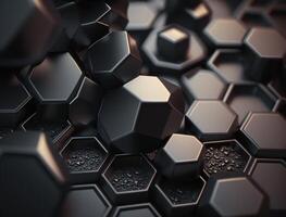 Futuristic hexagonal background Abstract geometric grid pattern created with technology photo