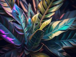 Abstract colorful foliage background created with technology photo