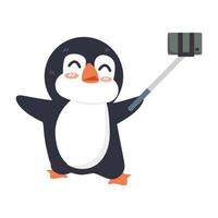 pingüino tomando un selfie símbolo vector