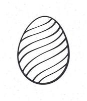 Outline doodle of Easter egg with spiral pattern vector