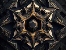 Fractal mandala Sacred geometry background created with technology photo