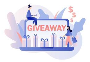 Giveaway marketing concept set. Flat cartoon style. Vector illustration