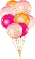 Baby shower pink balloons, it's a girl. Vector illustrations for invitations, greeting cards, posters