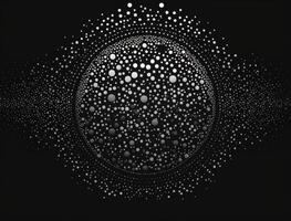 Black and white abstract geometric background with dot shapes pointillism style created with technology photo