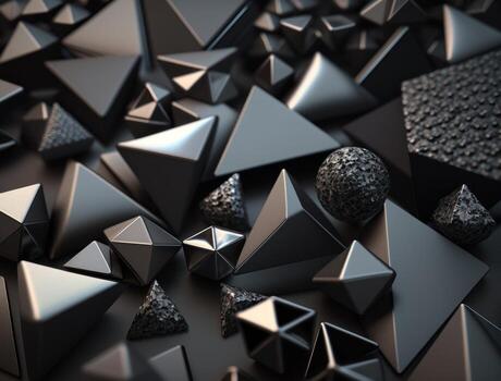 Futuristic abstract pyramid geometric background created with technology photo