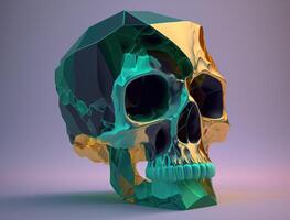 Bismuth skull created with technology photo