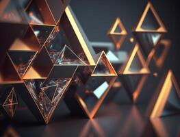 Futuristic triangles background Abstract geometric pattern created with technology photo
