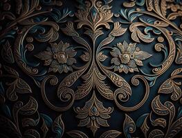 Royal vintage Victorian Gothic background Rococo venzel and whorl created with technology photo