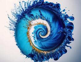 Radial spiral water splash background created with technology photo