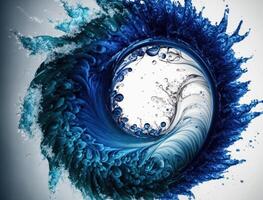 Radial spiral water splash background created with technology photo