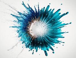 Radial spiral water splash background created with technology photo