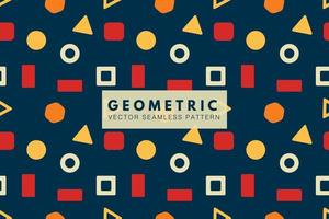 Geometric shapes colorful background seamless repeating vector pattern