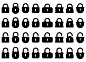 Opened and closed padlock icon in flat style. Lock vector illustration. Security check sign