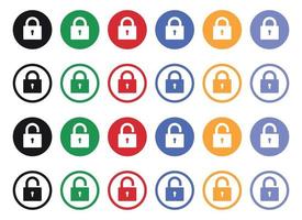 Opened and closed padlock icon in flat style. Lock vector illustration. Security check sign