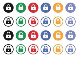 Opened and closed padlock icon in flat style. Lock vector illustration. Security check sign